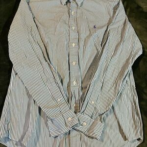Men’s Ralph Lauren custom fit green stripe long sleeve button up size large